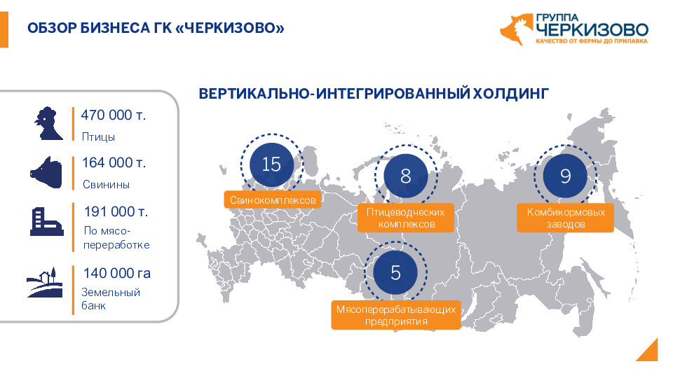 Пао область. Структура Черкизово. Предприятия группы компаний Черкизово на карте.